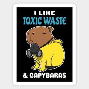 I Like Toxic Waste and Capybaras Cartoon Sticker